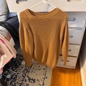 Zenana Outfitters Warm Brown Crew Neck Sweater